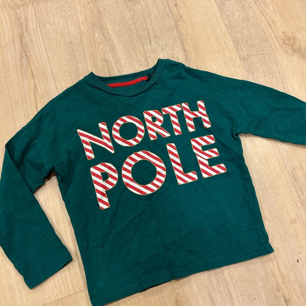 Boden Kids Long Sleeve Shirt - Teal with Red and White